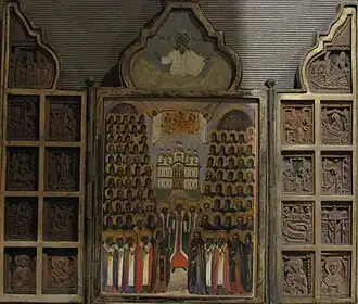 Складень трехстворчатый «Собор Киево-Печерских святых. Праздники» (первая половина XVIII века, ЦМиАР)