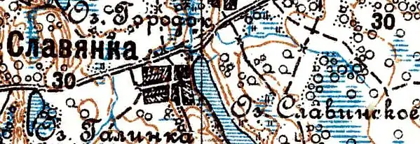 Деревня Славянка карте 1926 года
