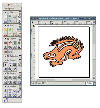 Скриншот программы Sodipodi
