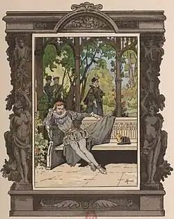 Принцесса Клевская застаёт герцога Немурского на скамейке в саду (часть IV)