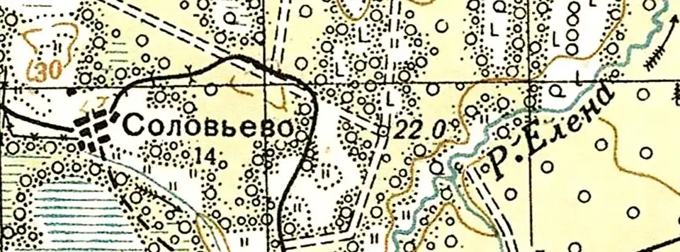 План деревни Соловьёво. 1941 год