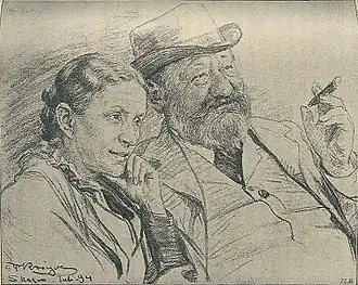 Портрет С. Шандорфа с женой работы художника П. С. Кройера. 1894 г.