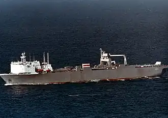 БМТВ «Анадырь» в Тихом океане во время перехода из ВМБ Лиепая к постоянному месту базирования, 12.09.1990