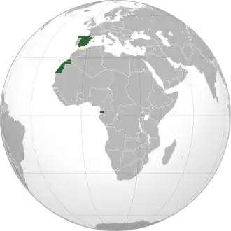 Карта Испании с колониями в 1931 - 1939 гг.