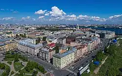 Вид с воздуха: слева — переулок Талалихина, справа — проспект Добролюбова