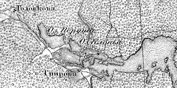 Деревня Спирово на карте 1912 года