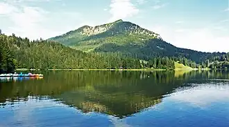 Вид на озеро Шпитцингзе в сентябре 2014 года