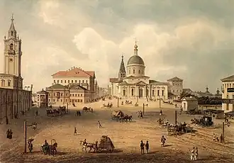 Страстная площадь в середине XIX века