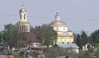 Вид на село и церковь Николая Чудотворца