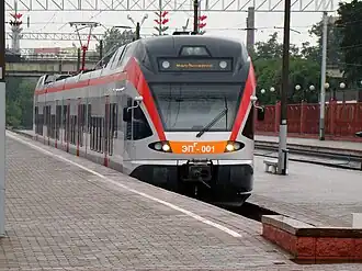 Электропоезд Stadler FLIRT ЭПг на станции Минск-Пассажирский