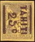 Чистая, типа Саж («Мир и торговля»), 25 сантимов, 1882 (Mi #1I; Yt #3)