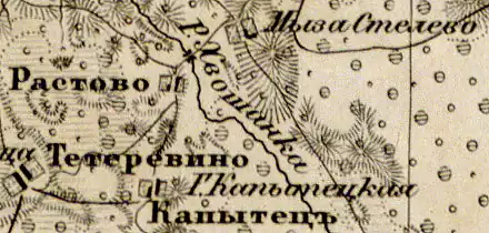Деревня Стелёво на карте 1863 года
