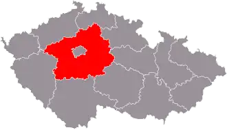 Среднечешский край на карте