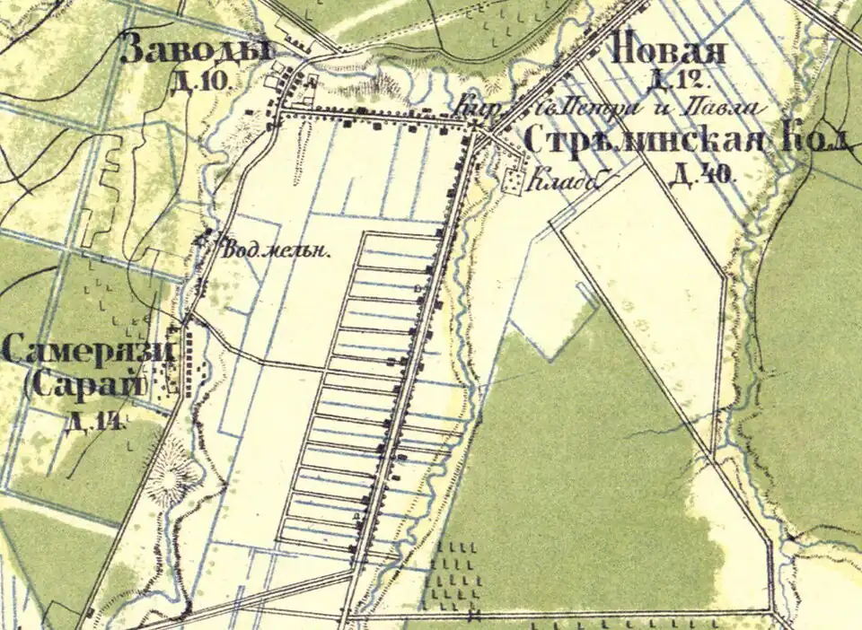План Стрелинской колонии. 1860 год