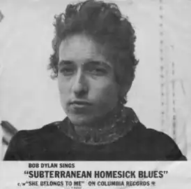 Обложка сингла Боба Дилана «Subterranean Homesick Blues» (1965)