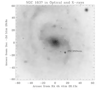 SN 1999em, видимая в рентгеновском диапазоне.