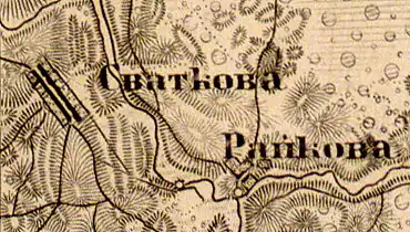 Деревня Сватково на карте 1863 года