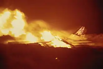 Лайнер во время пожара