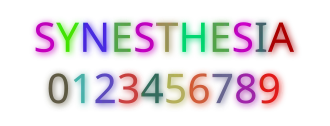 Как некто, обладающий синестезией, может воспринимать (но не «видеть») определённые буквы и цифры. Синестеты видят графемы так же, как и другие люди (в том цвете, в котором они действительно изображены), но ещё параллельно с этим они воспринимают цвет, возникающий у каждого из них.