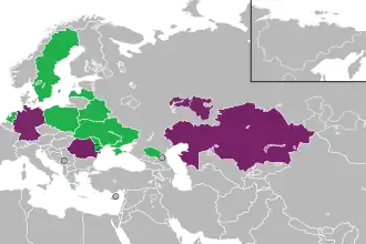 Цветная карта стран — участниц «Тюрквидения-2017»