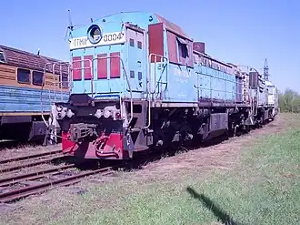 Тепловоз ТГМ11-0004 на базе запаса станции Тымовск.