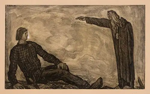 «Калевипоэг и таинственный предсказатель».(Kristjan Raud. 1935)