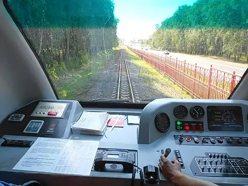 Вид из кабины тепловоза ТУ10-018