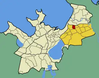 Микрорайон Лоопеалсе на карте Таллина (выделен красным цветом)