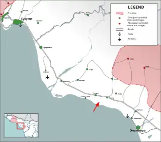 Место российско-абхазского морского десанта