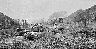 Наступление американских танков 21 августа 1950 г.