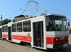 Большинство трамваев города модели Tatra T6B5SU