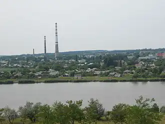 вид на Тейосы с южного берега городского озера Бельцы