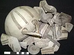 Импорт Кипри, найденный в районе якорной стоянки в Теле, керамика из семейства White Slip Ware - раскопки 2001 г.