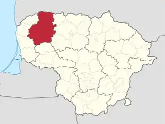 Тельшяйский уезд на карте