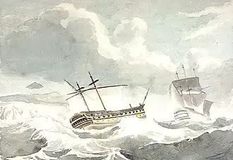 Alexander буксирует повреждённый Vanguard