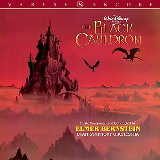 Обложка альбома Элмер Бернстайн «The Black Cauldron Original SoundtrackTHE BLACK CAULDRON Original Soundtrack (неопр.). Дата обращения: 22 апреля 2020. Архивировано 28 октября 2020 года.» ()