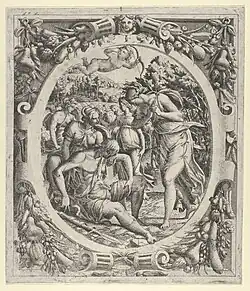 Смерть Адониса. По картине Ж. Миньона. 1535–1555. Офорт