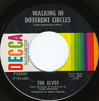 Обложка сингла The Elves «Walking in Different Circles» (1969)