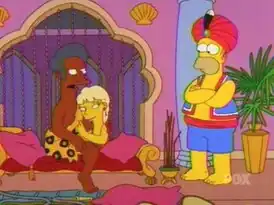 Гомер в кошмарном сне думает, что он евнух при гареме Апу