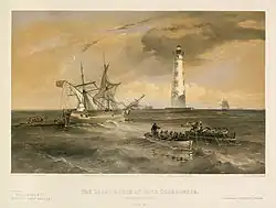 Уильям Симпсон Маяк на мысе Херсонес, вид с юга.  1855 год.