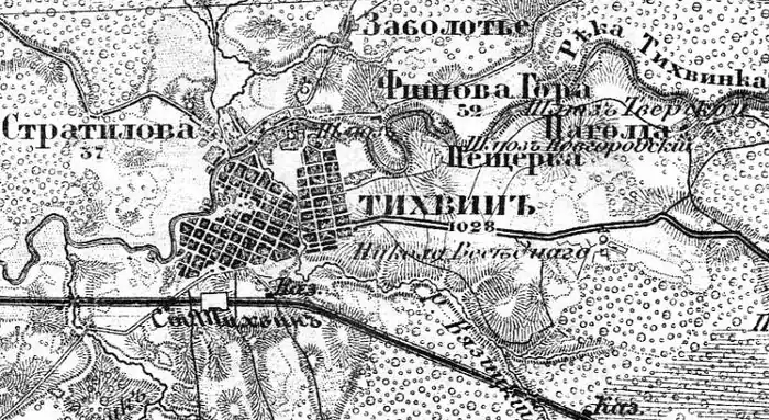 Деревня Стретилово на карте 1913 года