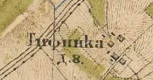 План деревни Тихвинка. 1885 год