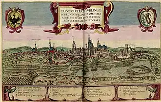 Люблин на гравюре 1618 года