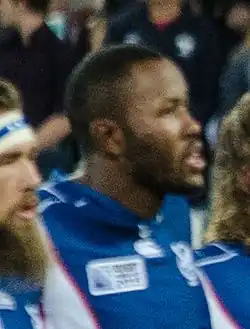 Регбист в составе сборной Намибии, 2015 год.