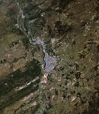 Томск и пригороды, снимок из космоса LandSat-5 (27 сентября 2011 года)