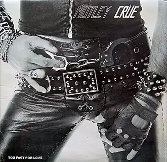 Обложка альбома Mötley Crüe «Too Fast for Love» (1981)