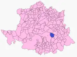 Расположение муниципалитета Торресильяс-де-ла-Тьеса на карте провинции