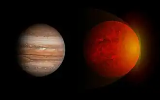 TrES-4 A b в сравнении с Юпитером