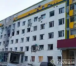 Обстрелянная Тростянецкая городская больница