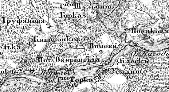 Деревня Труфаново на карте 1912 года